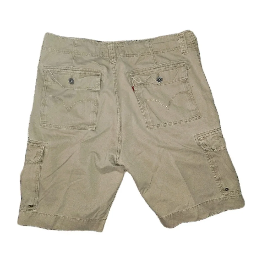 Levis‎ Dark Tan Khaki Cargo Shorts Men's Size 36 Flat Front Chino Thick